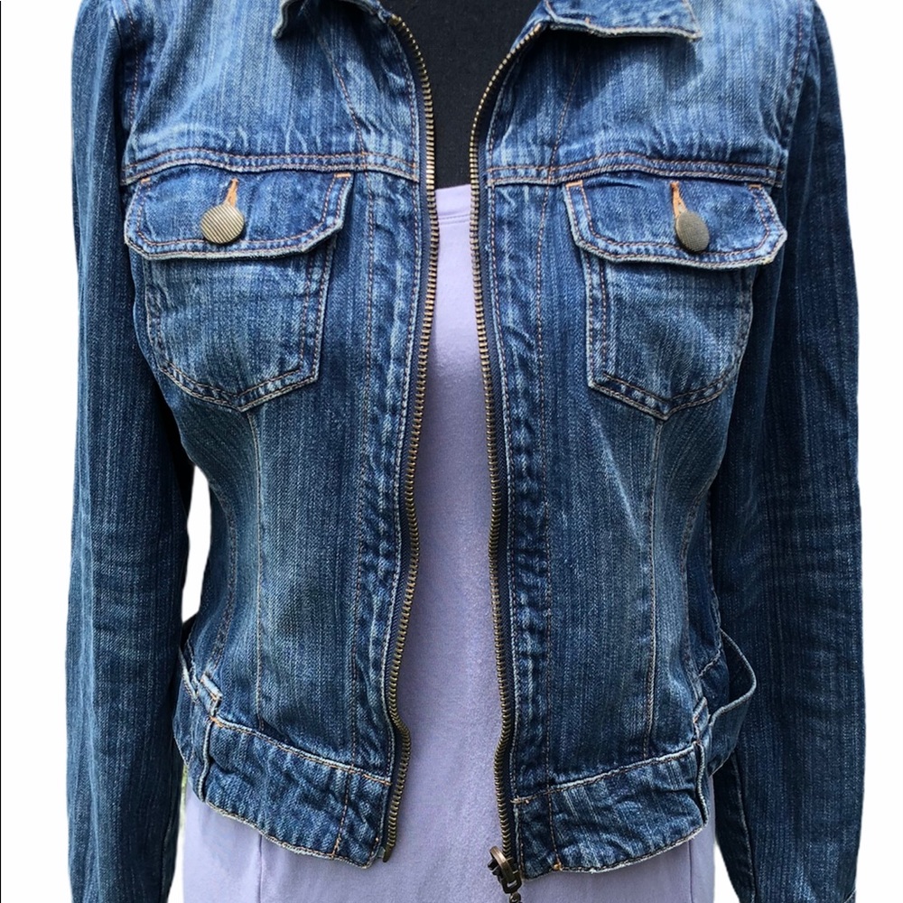 Cabi lilac sleeveless pullover & Jean jacket combo